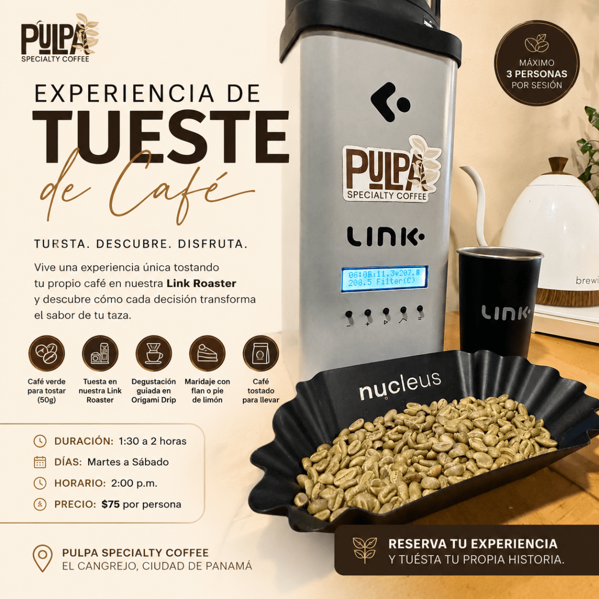 Experiencia tuesta tu propio café